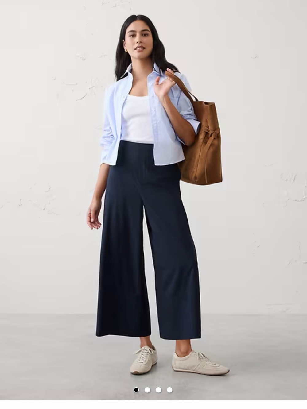 Banana Republic Navy Wide-Leg High-Rise Pants